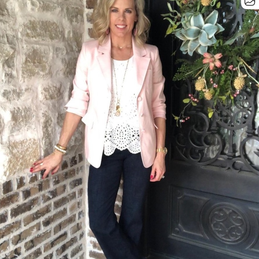CAbi #5656 Carnation Pink Grace Blazer Jacket Size 4